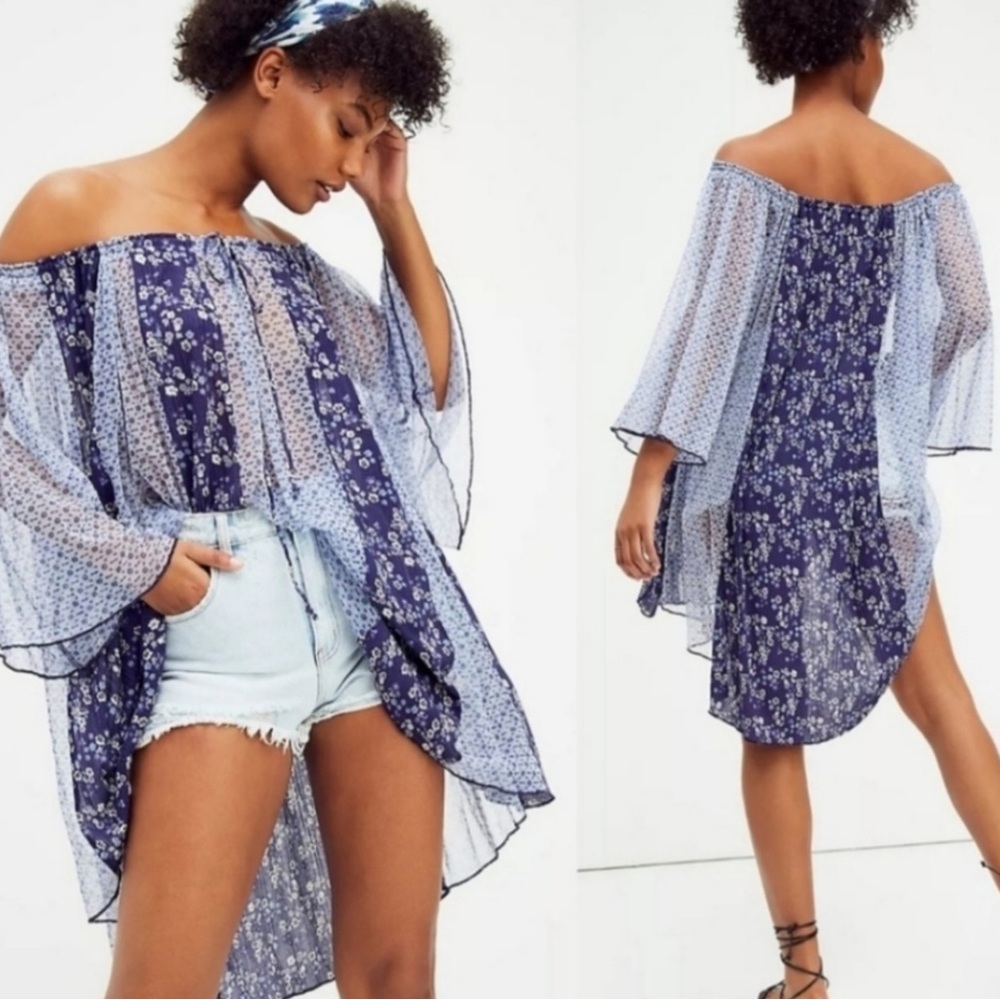 Free People NWT size small p retail $128.  Indigo combo. - Picture 2 of 9